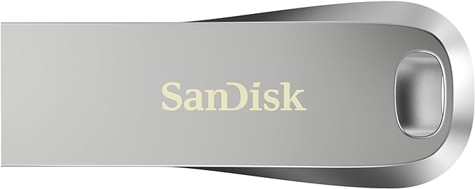 SanDisk Ultra Luxe USB 3.2 Gen 1 Flash Drive, Silver, SDCZ74-128G-G46