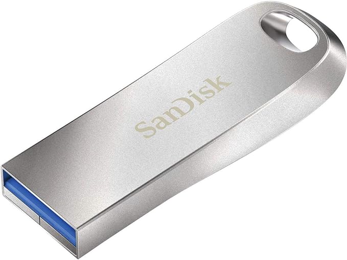 SanDisk Ultra Luxe USB 3.2 Gen 1 Flash Drive, Silver, SDCZ74-128G-G46