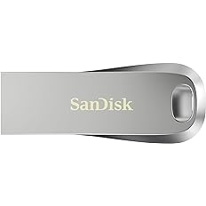 SanDisk Ultra Luxe USB 3.2 Gen 1 Flash Drive, Silver, SDCZ74-128G-G46