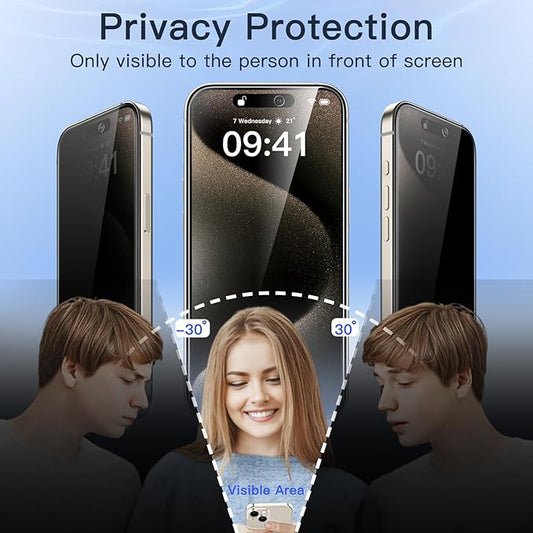 Privacy Screen Protector Anti-Spy Tempered Glass Film with Easy Installation